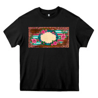 Black western pink flovers leopard serape   license plate template Heavy Core Tee - BarkalooDesign