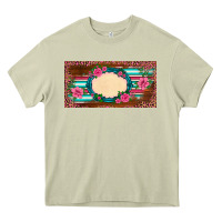 Mossy western pink flovers leopard serape   license plate template Heavy Core Tee - BarkalooDesign