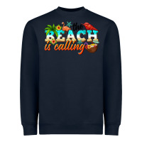 Navy the beach is calling Heavyweight Sweatshirt - NancyCooperArtShop