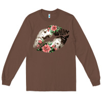 Chestnut Cowhide And Flowers Lips Long Sleeve Tee - Bettercallsaul