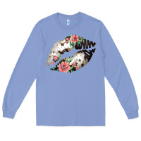 Colony Blue Cowhide And Flowers Lips Long Sleeve Tee - Bettercallsaul