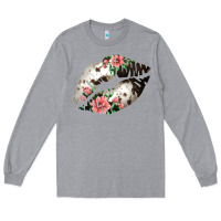 Heather Grey Cowhide And Flowers Lips Long Sleeve Tee - Bettercallsaul