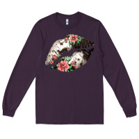Plum Cowhide And Flowers Lips Long Sleeve Tee - Bettercallsaul