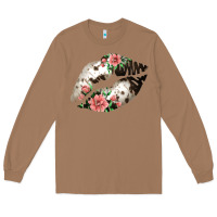 Toasted Coconut Cowhide And Flowers Lips Long Sleeve Tee - Bettercallsaul
