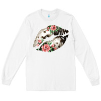 White Cowhide And Flowers Lips Long Sleeve Tee - Bettercallsaul