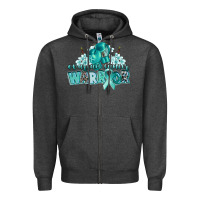 Charcoal Heather ovarian cancer warrior Zipper Hoodie - CowGirlArtShop