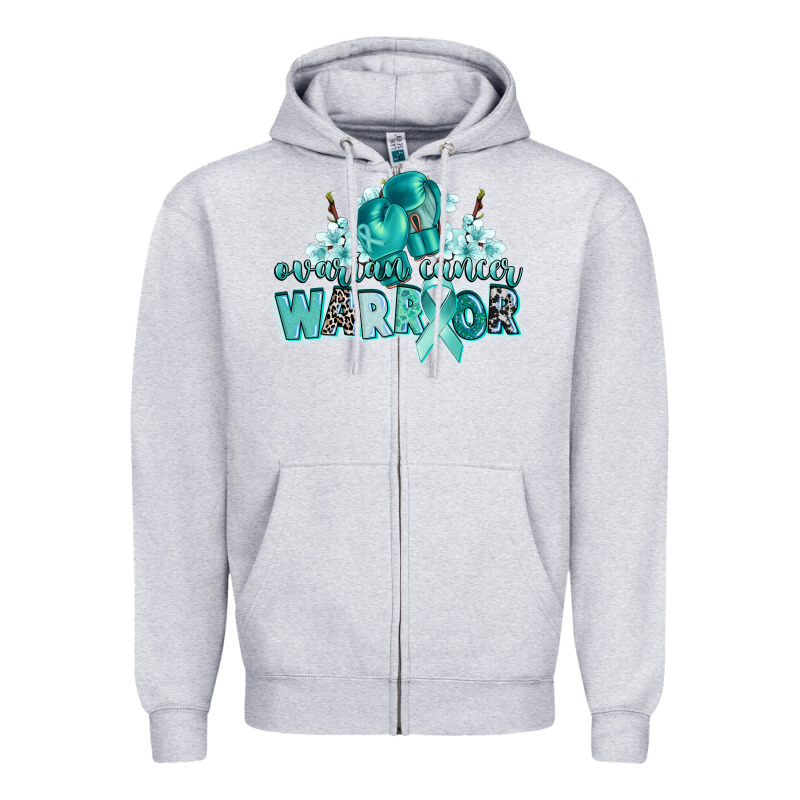 Ovarian Cancer Warrior Zipper Hoodie by CowGirlArtShop | Teevron