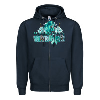 Navy ovarian cancer warrior Zipper Hoodie - CowGirlArtShop