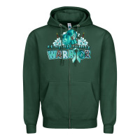 Sports Green ovarian cancer warrior Zipper Hoodie - CowGirlArtShop
