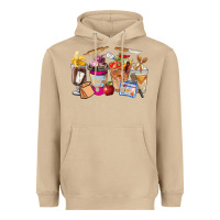 Mushroom Lunch Lady Coffee Cups Heavyweight Hoodie - FaDigitalArtStudio
