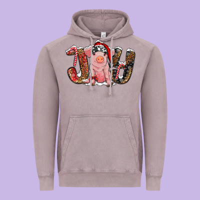 Joy With Pig Vintage Hoodie Designed By Ranaportraitstore