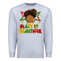 Heather Grey black is beautiful Premium Sweatshirt - FaDigitalArtStudio