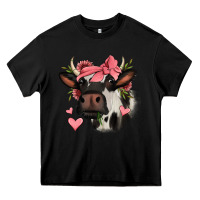 Black valentines day cow Heavy Core Tee - Jasminsmagicworld
