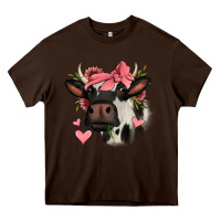 Chocolate Brown valentines day cow Heavy Core Tee - Jasminsmagicworld