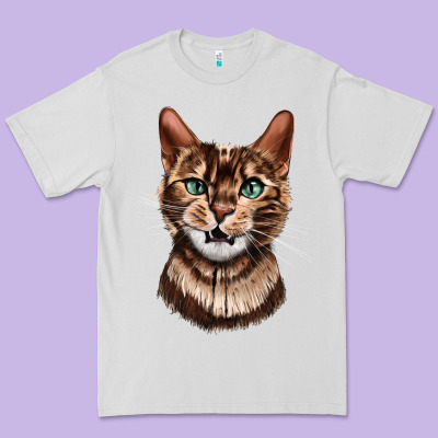 Bengal Cat Face Premium Tee Designed By Lillyallendesigns