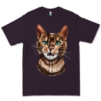 Plum Bengal Cat Face Premium Tee - LillyAllenDesigns
