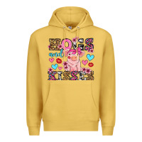 Antique Gold hogs and kisses pig  olivia Premium Hoodie - OliviaCreatesArt