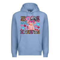Colony Blue hogs and kisses pig  olivia Premium Hoodie - OliviaCreatesArt
