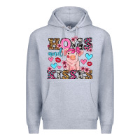 Heather Grey hogs and kisses pig  olivia Premium Hoodie - OliviaCreatesArt