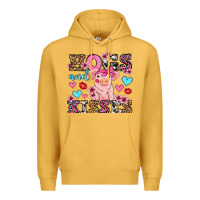Mustard hogs and kisses pig  olivia Premium Hoodie - OliviaCreatesArt