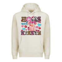 Oatmeal Heather hogs and kisses pig  olivia Premium Hoodie - OliviaCreatesArt