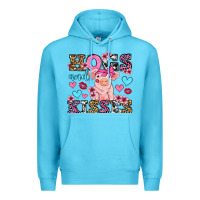 Ocean Blue hogs and kisses pig  olivia Premium Hoodie - OliviaCreatesArt