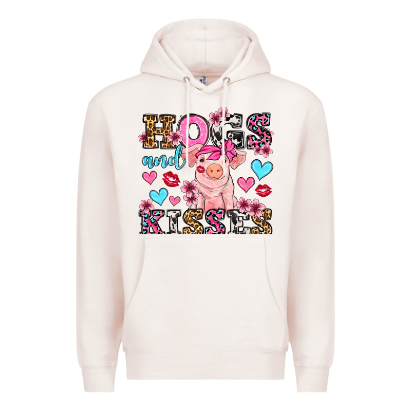 Hogs And Kisses Pig  Olivia Premium Hoodie by OliviaCreatesArt | Teevron