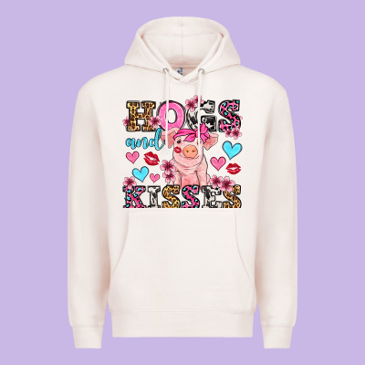 Hogs And Kisses Pig  Olivia Premium Hoodie Designed By Oliviacreatesart