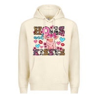 Sandshell hogs and kisses pig  olivia Premium Hoodie - OliviaCreatesArt