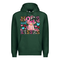 Sports Green hogs and kisses pig  olivia Premium Hoodie - OliviaCreatesArt
