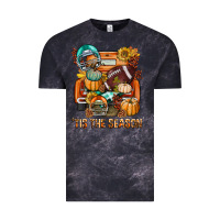 Cloud Black Tis The Season Fall Football Truck Vintage Tee - BundleAndBundleShop