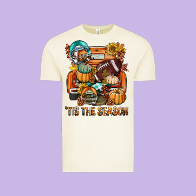 Tis The Season Fall Football Truck Vintage Tee Designed By Bundleandbundleshop