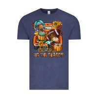 Vintage Denim Tis The Season Fall Football Truck Vintage Tee - BundleAndBundleShop