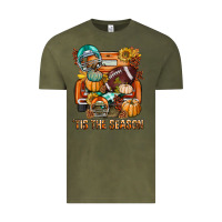 Vintage Olive Tis The Season Fall Football Truck Vintage Tee - BundleAndBundleShop