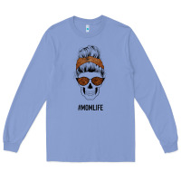 Colony Blue Brown Glitter, Western Vintage Patterned Mom Skull Long Sleeve Tee - Bettercallsaul