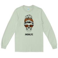 Matcha Brown Glitter, Western Vintage Patterned Mom Skull Long Sleeve Tee - Bettercallsaul