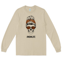 Mushroom Brown Glitter, Western Vintage Patterned Mom Skull Long Sleeve Tee - Bettercallsaul