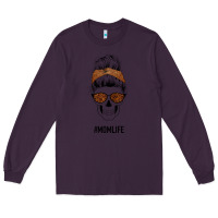 Plum Brown Glitter, Western Vintage Patterned Mom Skull Long Sleeve Tee - Bettercallsaul