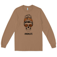 Toasted Coconut Brown Glitter, Western Vintage Patterned Mom Skull Long Sleeve Tee - Bettercallsaul