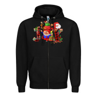 Black christmas joy  gnome Zipper Hoodie - CowGirlArtShop