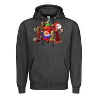 Charcoal Heather christmas joy  gnome Zipper Hoodie - CowGirlArtShop