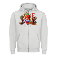 Dove Grey christmas joy  gnome Zipper Hoodie - CowGirlArtShop