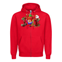Red christmas joy  gnome Zipper Hoodie - CowGirlArtShop