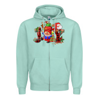 Seafoam christmas joy  gnome Zipper Hoodie - CowGirlArtShop
