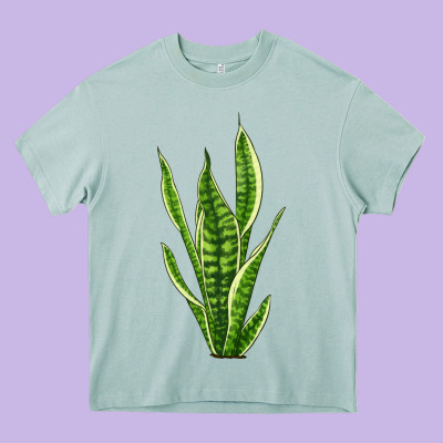 Snake Plant Heavy Core Tee Designed By Lillyallendesigns