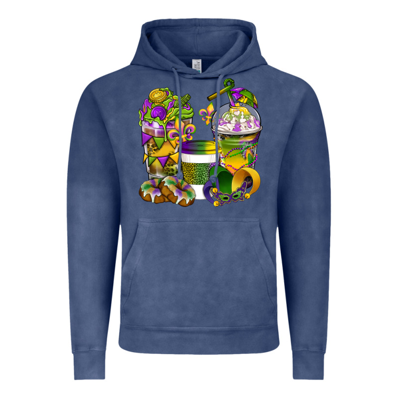 Mardi Gras Coffee Cups Vintage Hoodie by BundleAndBundleShop | Teevron