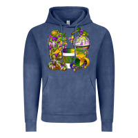 Vintage Denim Mardi Gras Coffee Cups Vintage Hoodie - BundleAndBundleShop