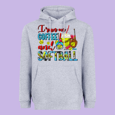I Run On Coffee And Softball Frappe Heavyweight Hoodie Designed By Fadigitalartstudio