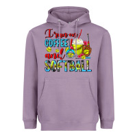 Lavender I Run On Coffee And Softball Frappe Heavyweight Hoodie - FaDigitalArtStudio