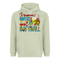 Matcha I Run On Coffee And Softball Frappe Heavyweight Hoodie - FaDigitalArtStudio
